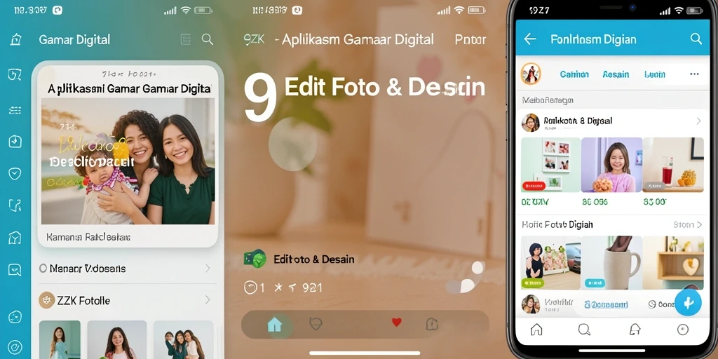 Tampilan antarmuka aplikasi 9ZK dengan fitur edit foto yang intuitif.