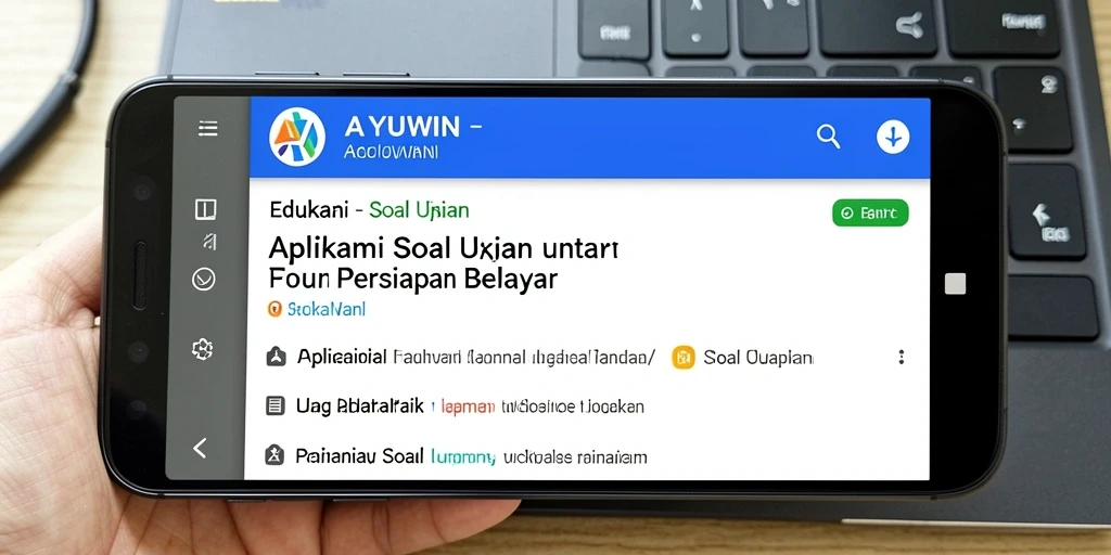 Tampilan antarmuka aplikasi AYUWIN yang mendukung belajar soal ujian.