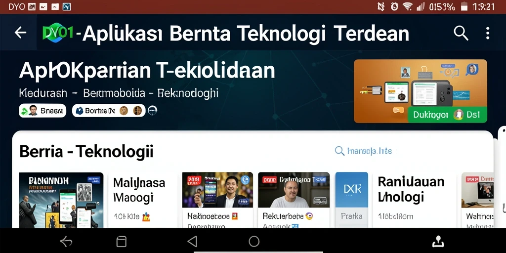 Antarmuka DY01 menampilkan berita teknologi terbaru dengan jelas.