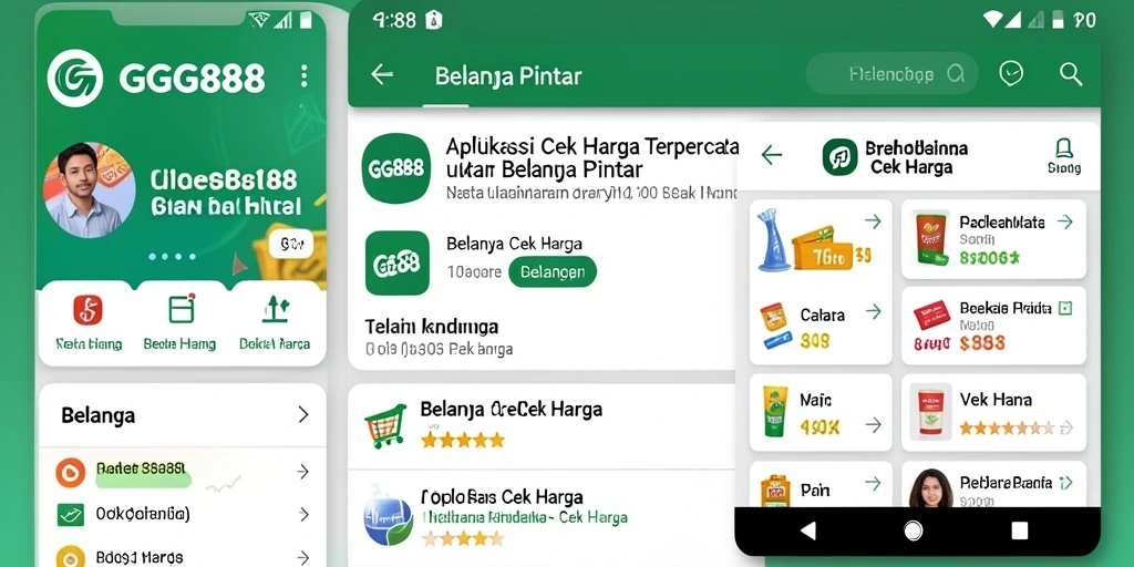 Tampilan antarmuka aplikasi GGG888 yang memudahkan cek harga.