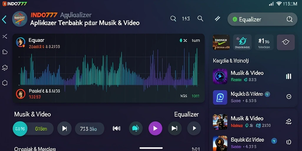 Antarmuka INDO777 dengan fungsi Equalizer yang mudah digunakan.