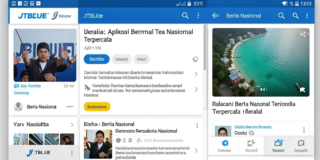 Antarmuka aplikasi JTBLUE yang menarik dan mudah digunakan.
