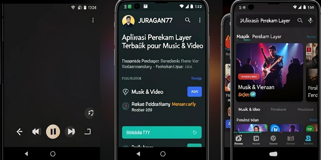 Tampilan antarmuka aplikasi JURAGAN77 saat merekam layar.