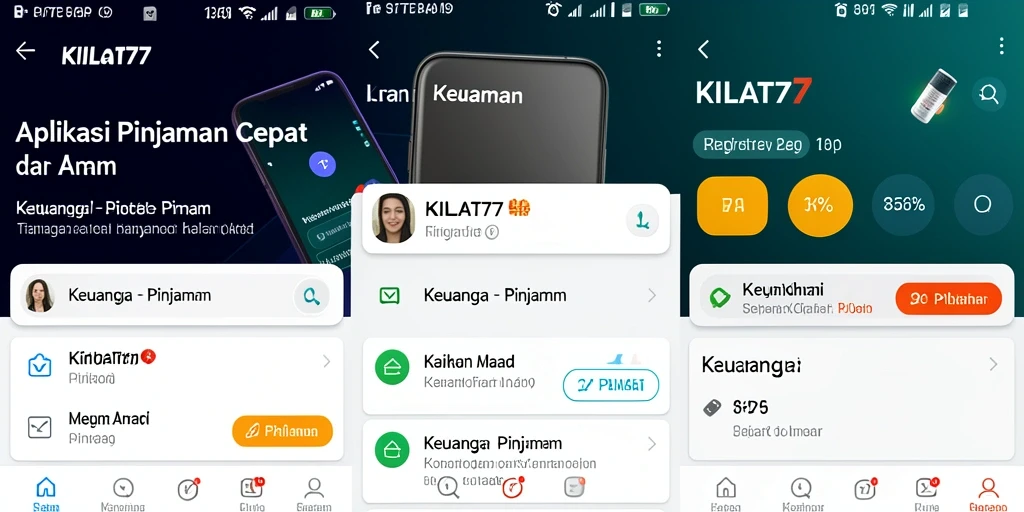 Tampilan antarmuka aplikasi KILAT77 yang ramah pengguna.