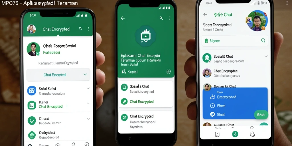 Antarmuka MPO76 dengan fitur Chat Encrypted yang menarik dan intuitif.