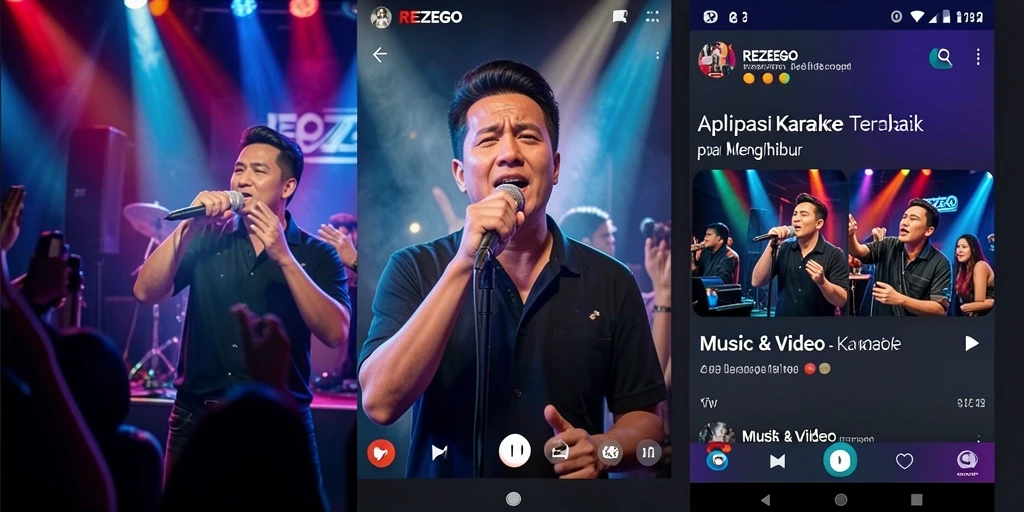 Antarmuka REZEGO yang memudahkan pengguna bernyanyi karaoke.