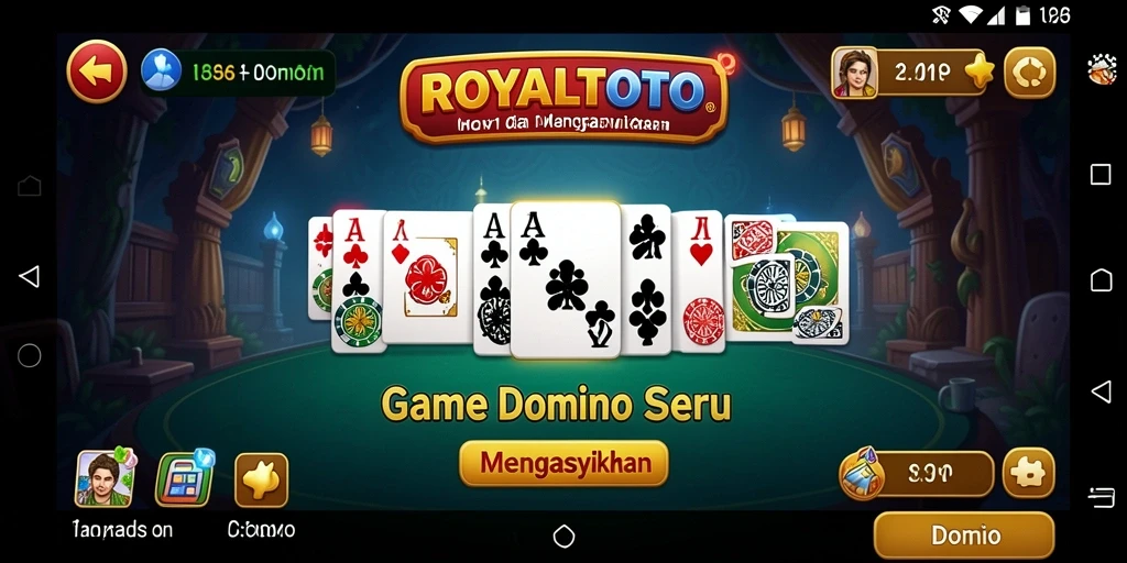 Tampilan antarmuka ROYALTOTO dengan fungsi game domino yang menarik.