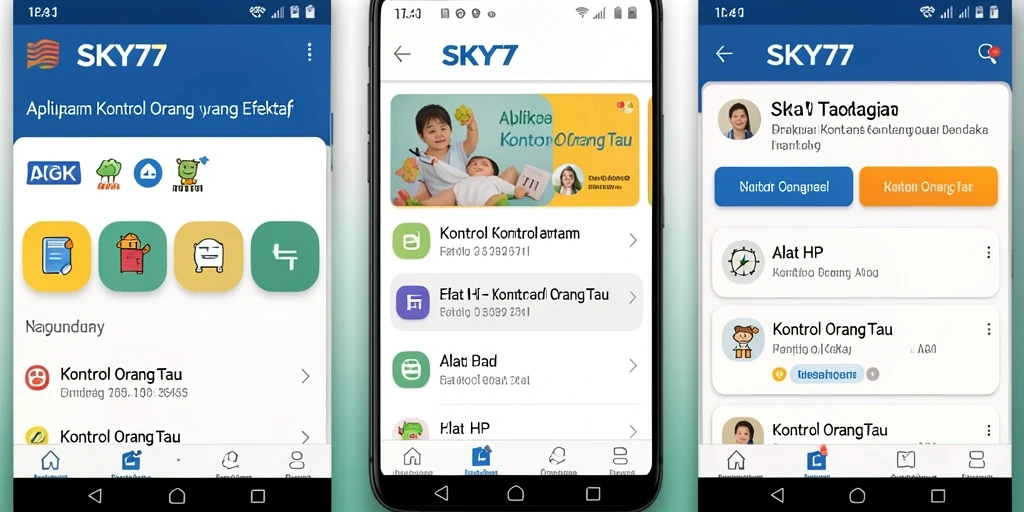 Tampilan antarmuka aplikasi Kontrol Orang Tua SKY77.